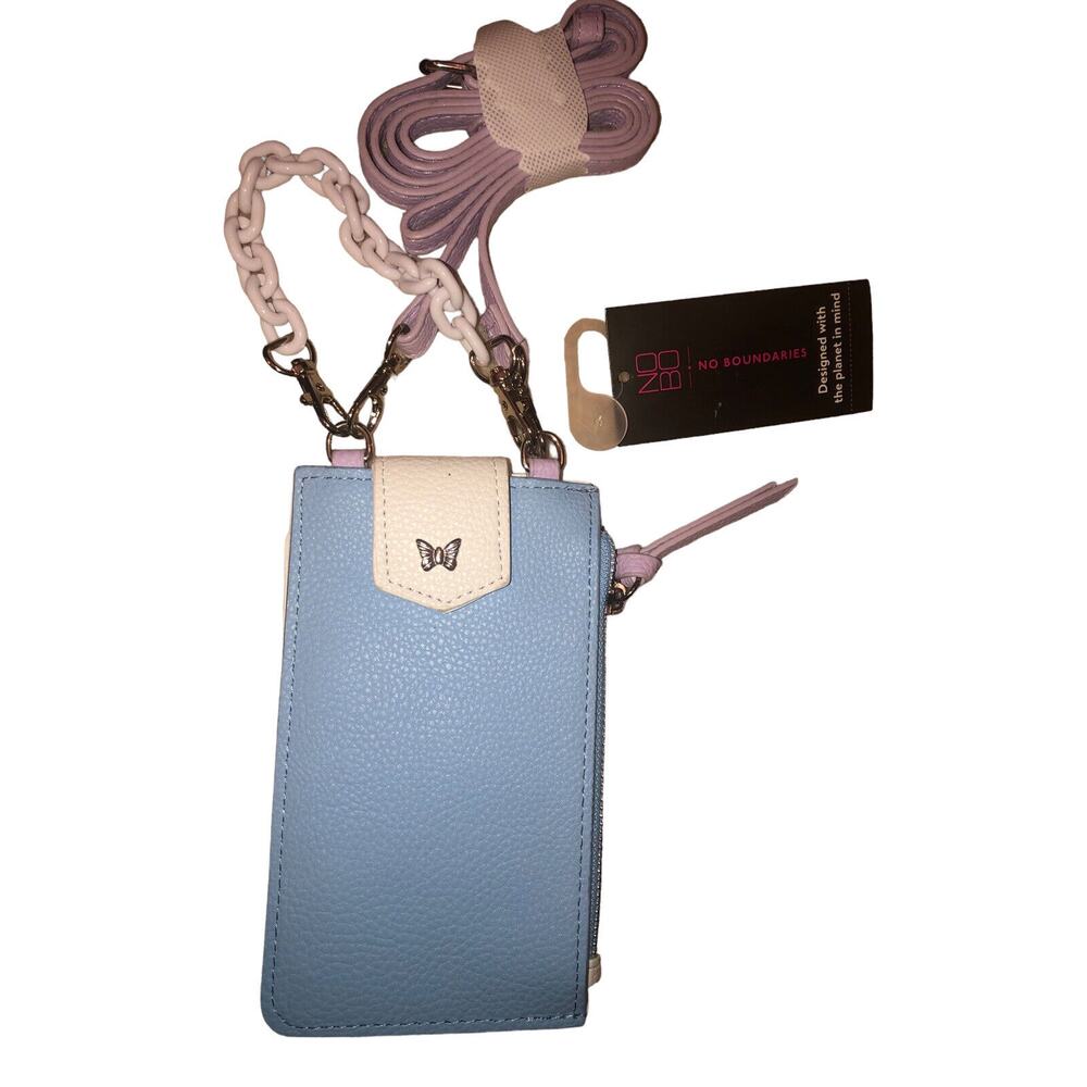 NOBO No‎ Boundaries Women’s Phone Crossbody Bag L Blue- White - Purple NWT